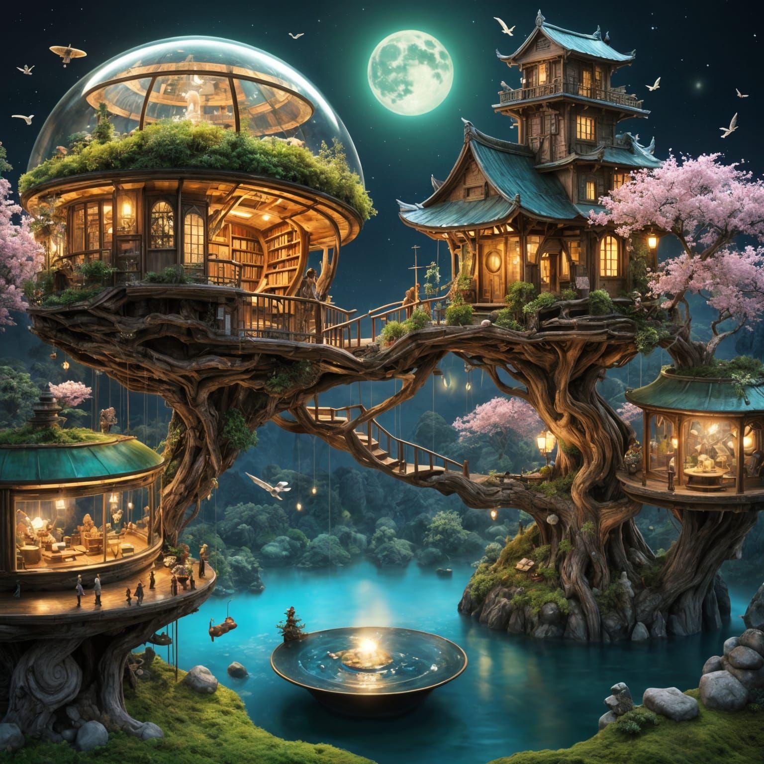 Chronoscape Reverie: The Garden of Time and Tomes  by @Shoji