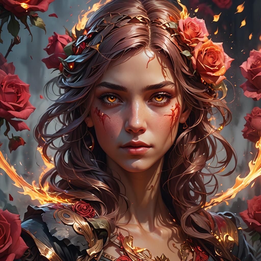 A rose made of fire