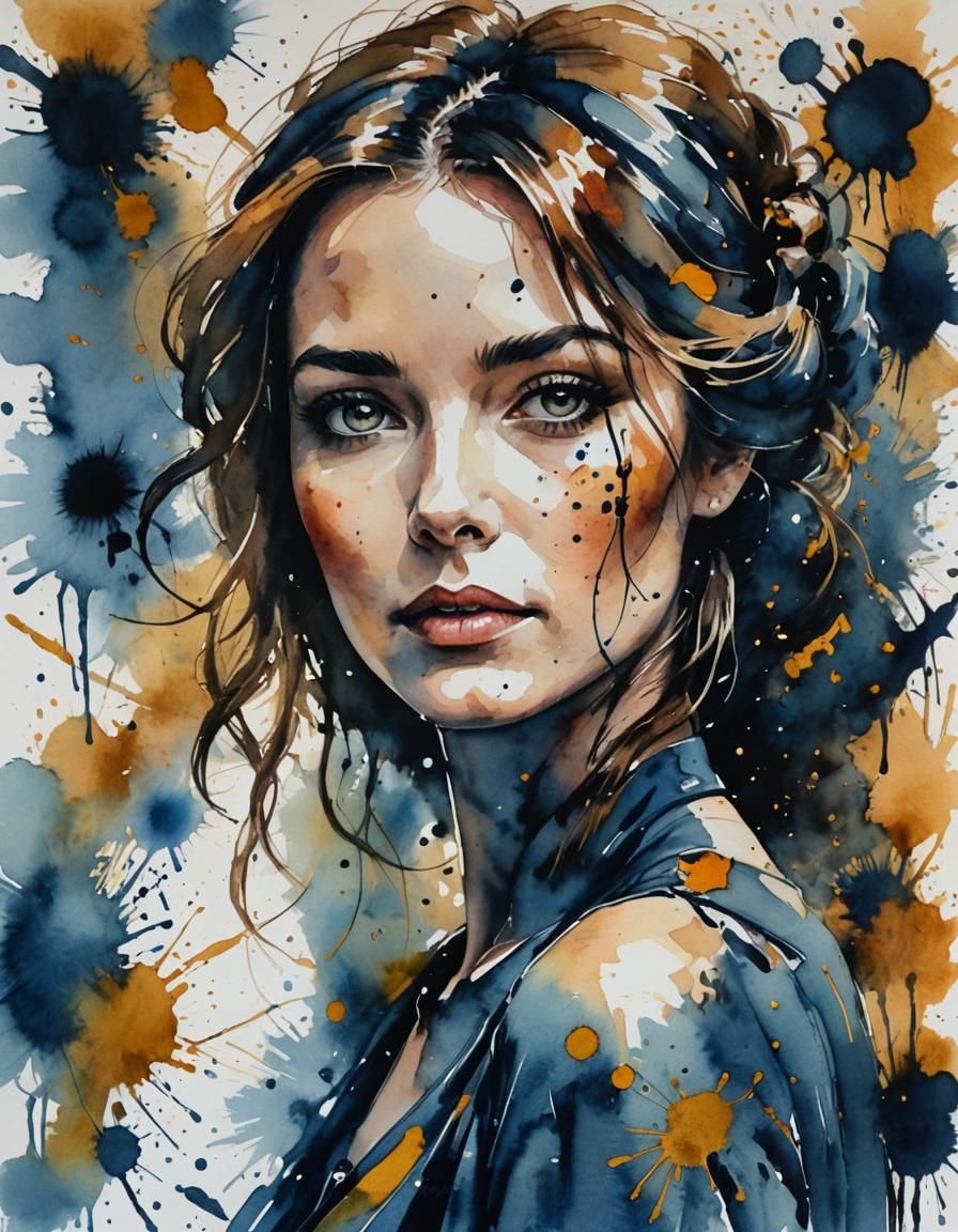 Elegance in Ink: Portrait of an English Lady  by @Heralyn