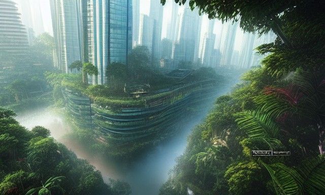 City built in a Rainforest