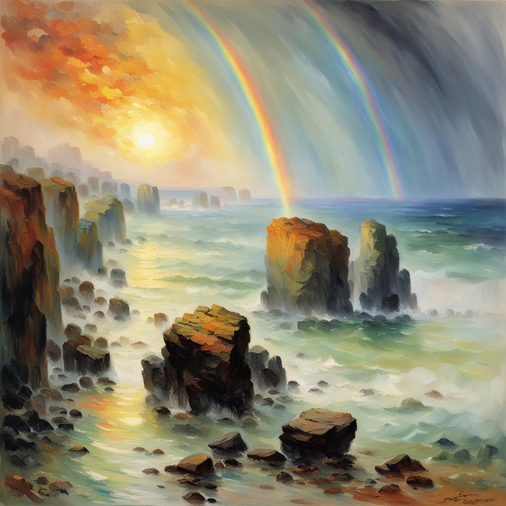 rainbow at dawn