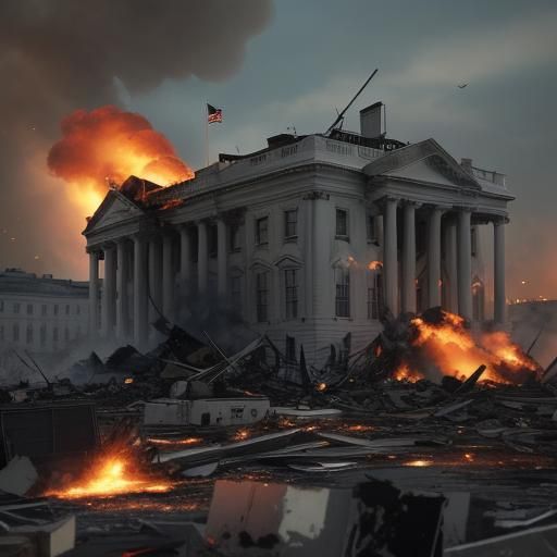 Fighter Jet Bombing White House: Action Movie Scene