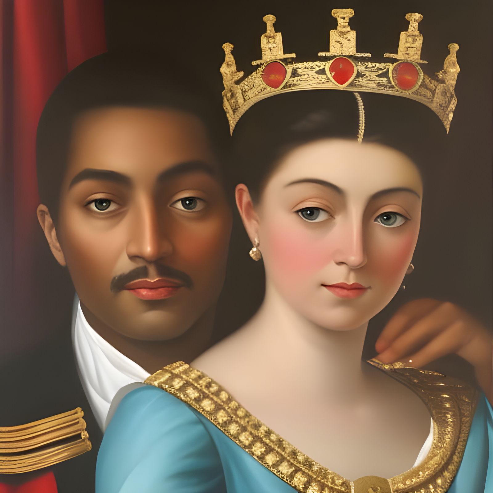 Queen and Pirate Lover: Oil Portrait