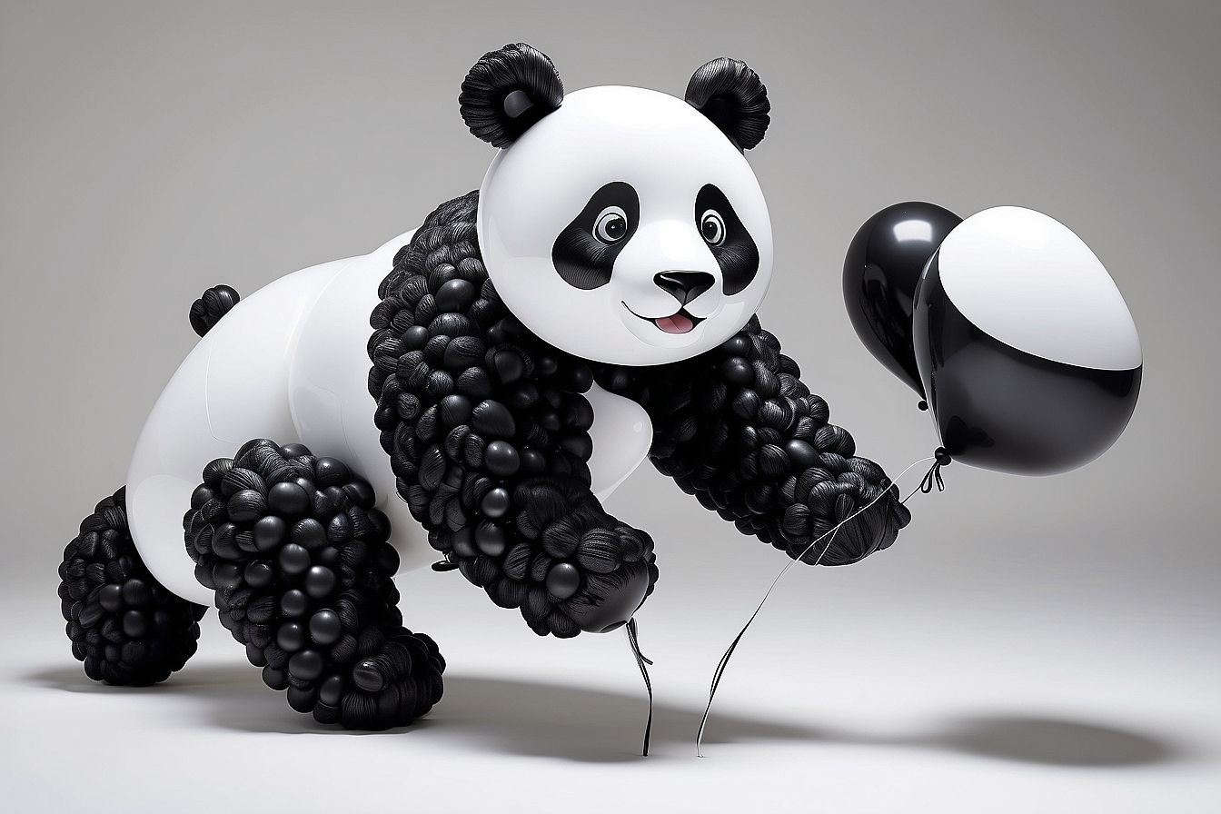 Whimsical Balloon Panda Bear