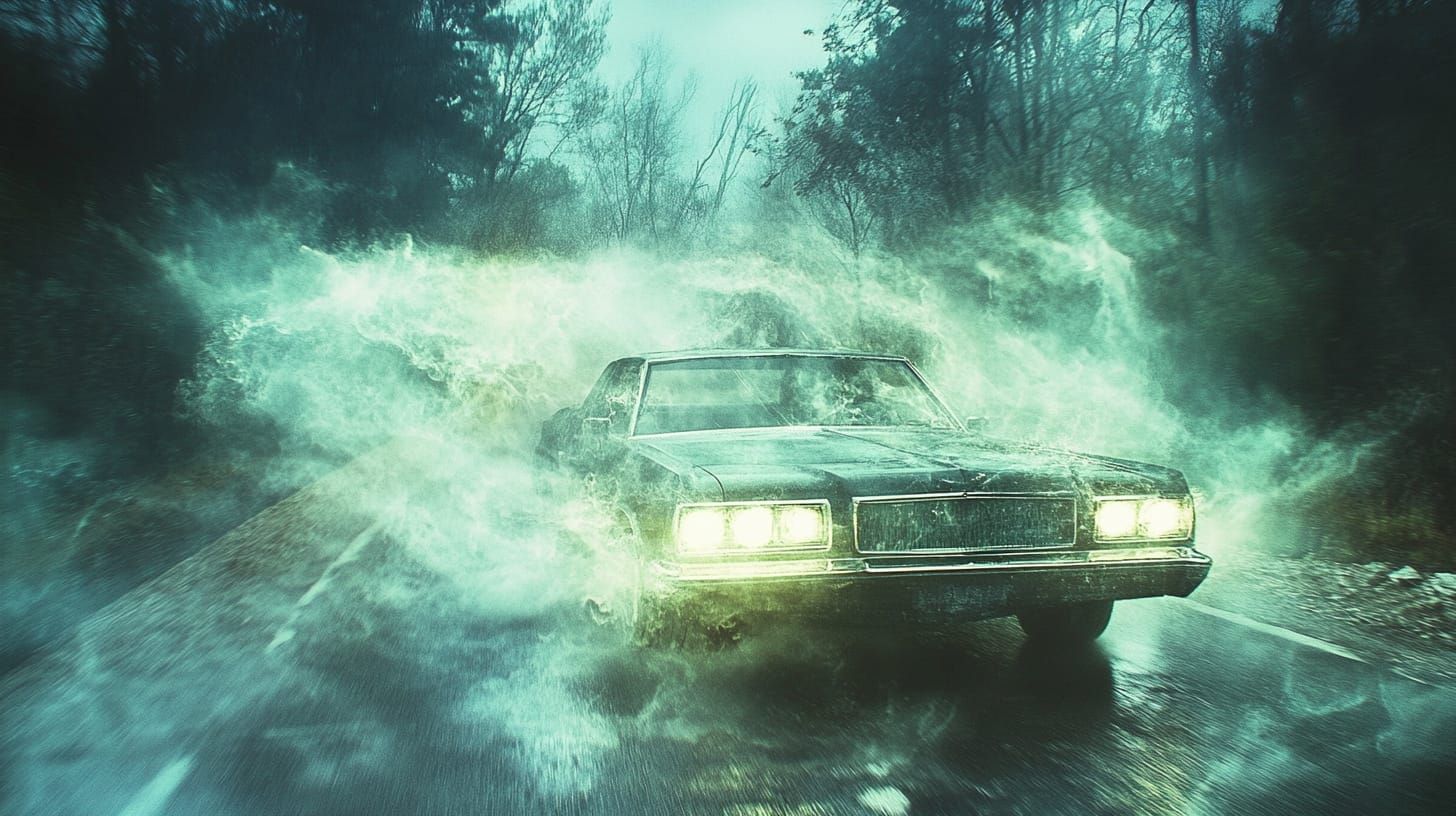 the ghost of my own making, a wraith behind the wheel, driving through the marrow of night,