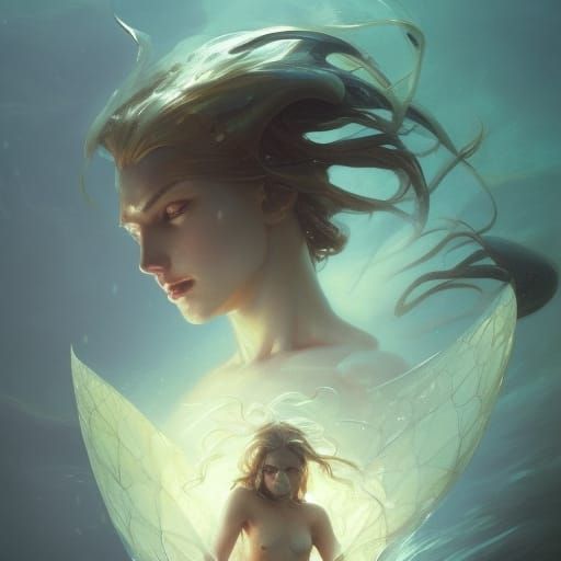 The Ocean God sinister by Greg Rutkowski head and shoulders ...