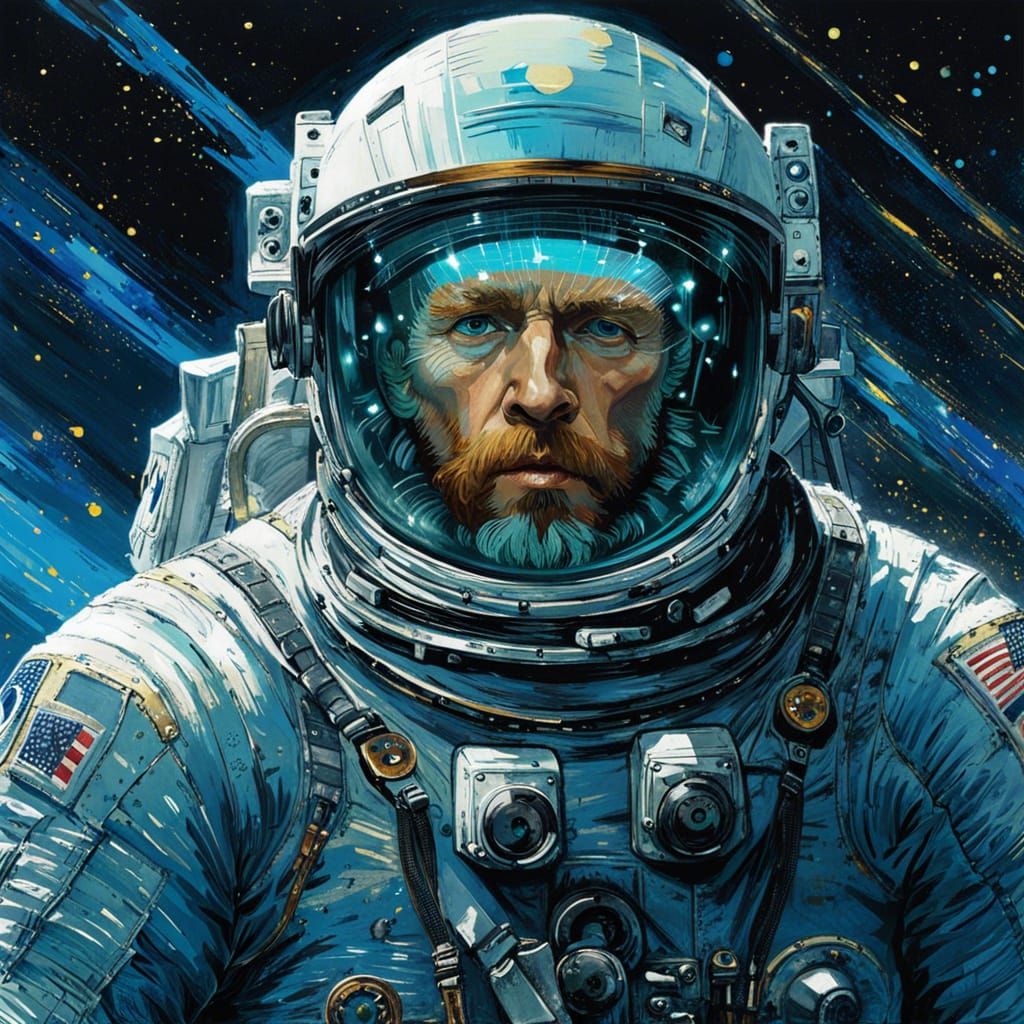 Vincent van Gogh as an astronaut, credits to @manncy - AI Generated ...