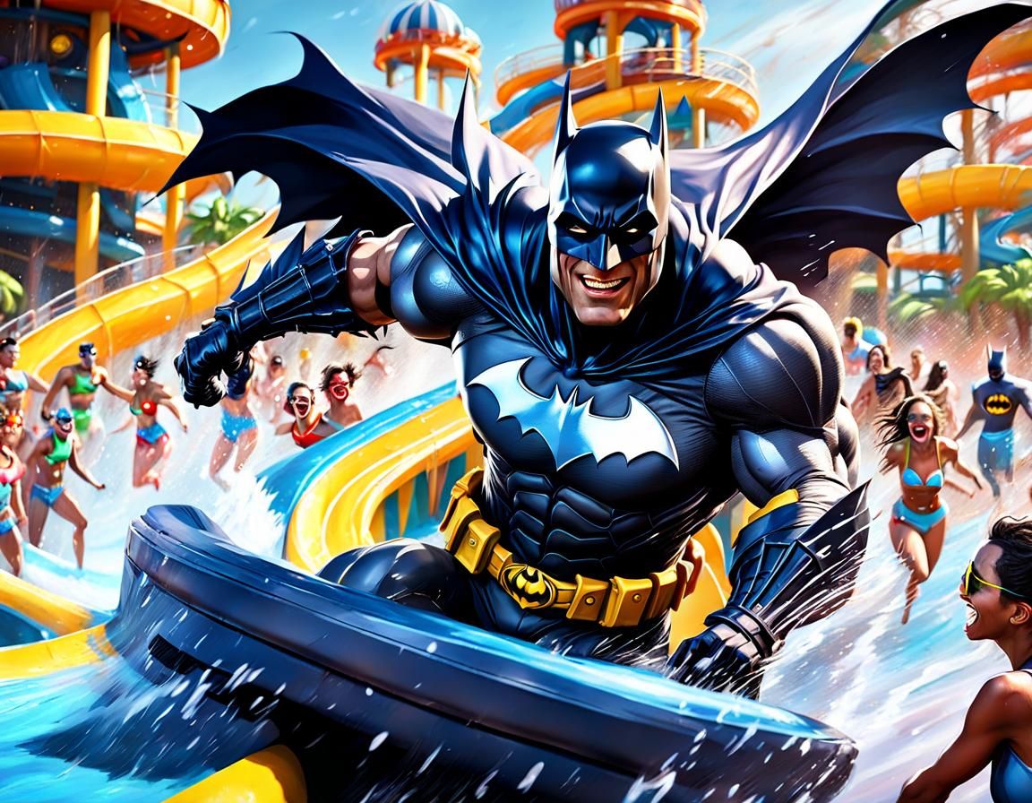 Batman’s water park holiday  by @MacMikkola