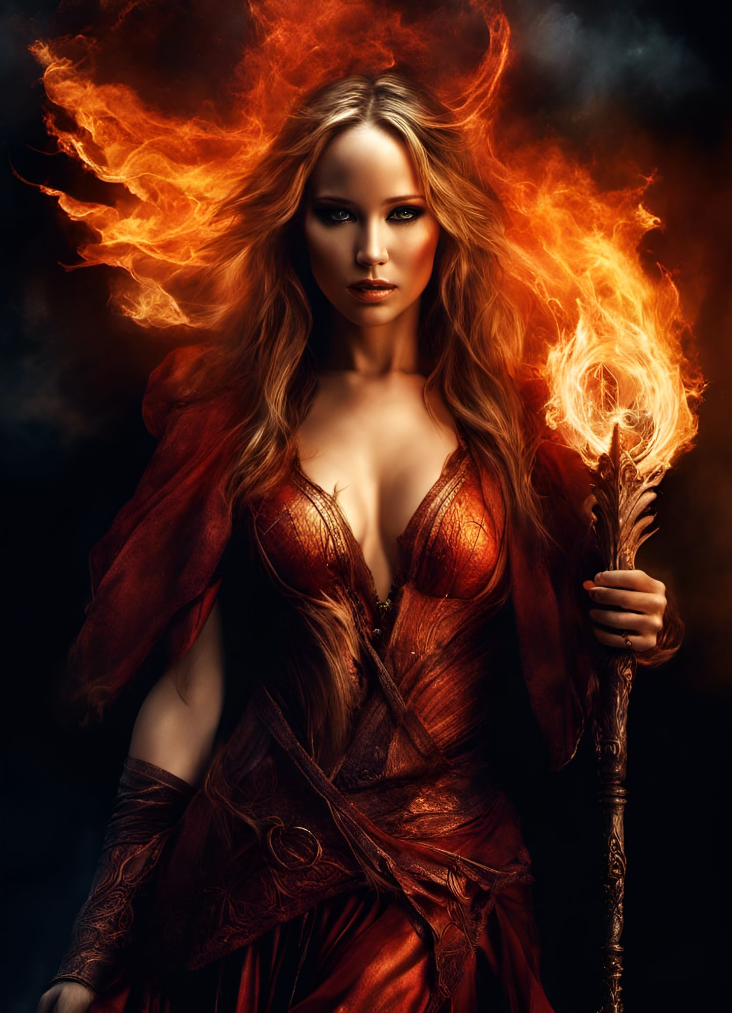 Fire Sorceress AI Generated Artwork NightCafe Creator   1iXlS8qba2bJ3YmICmbp  7  Y9g8k 6.9444x 