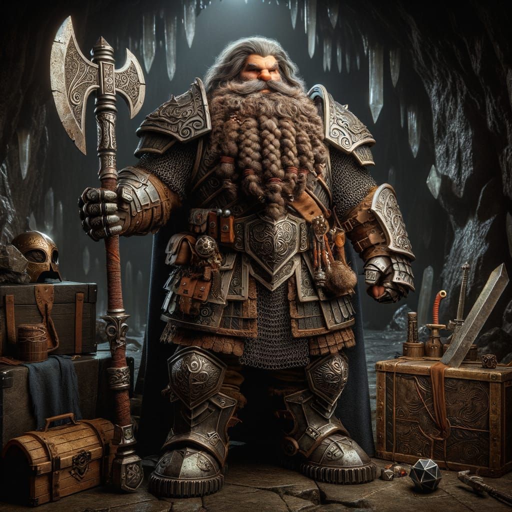 TTRPG dwarf in armor.  by @Wildstorm Johana