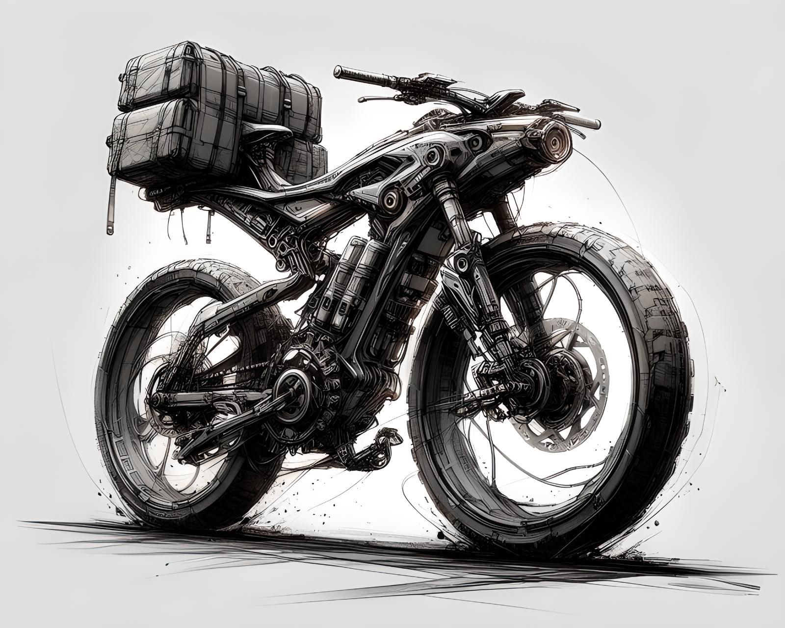 Cyberpunk futurstic bike protoype 2