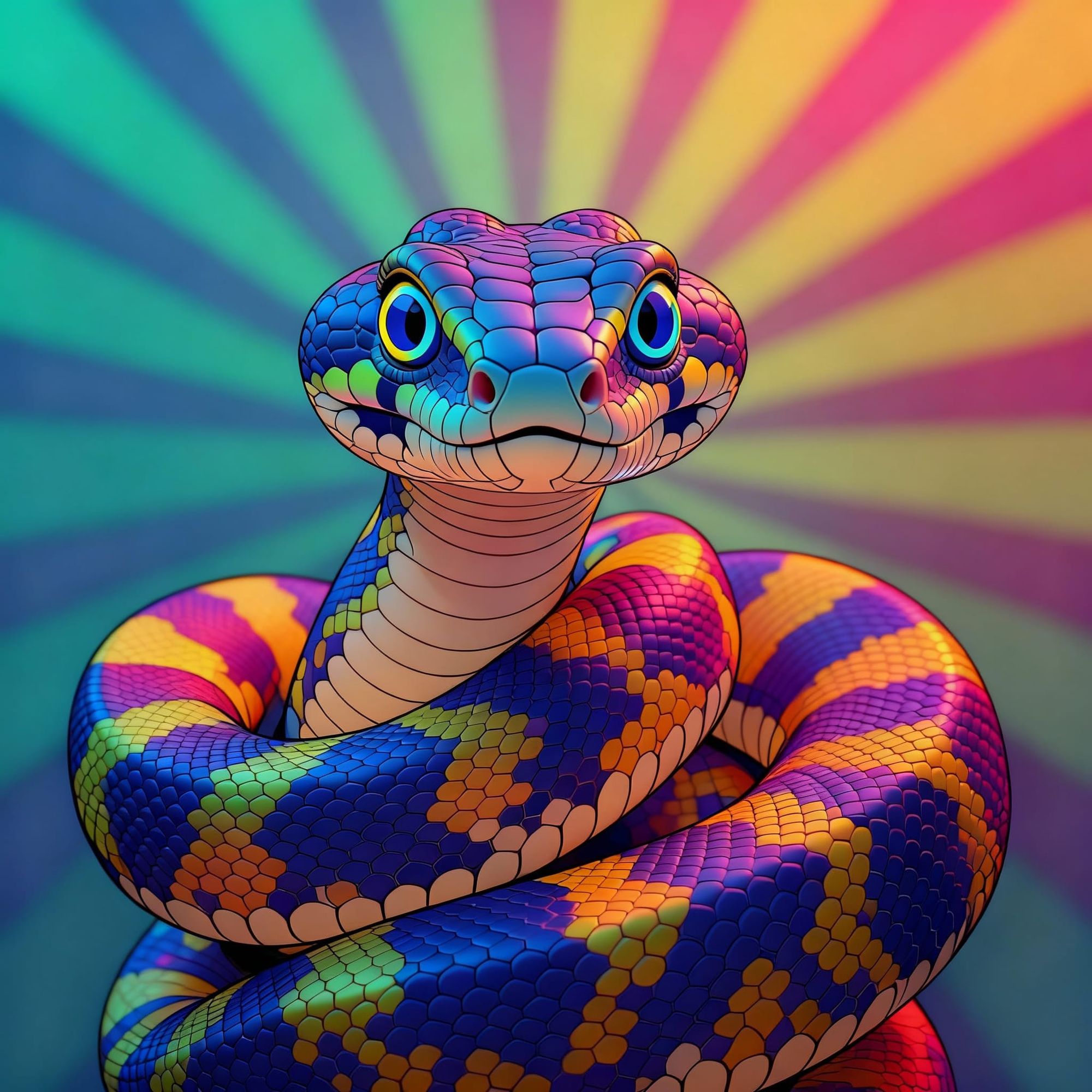 Female indian rock Python hypnotized 