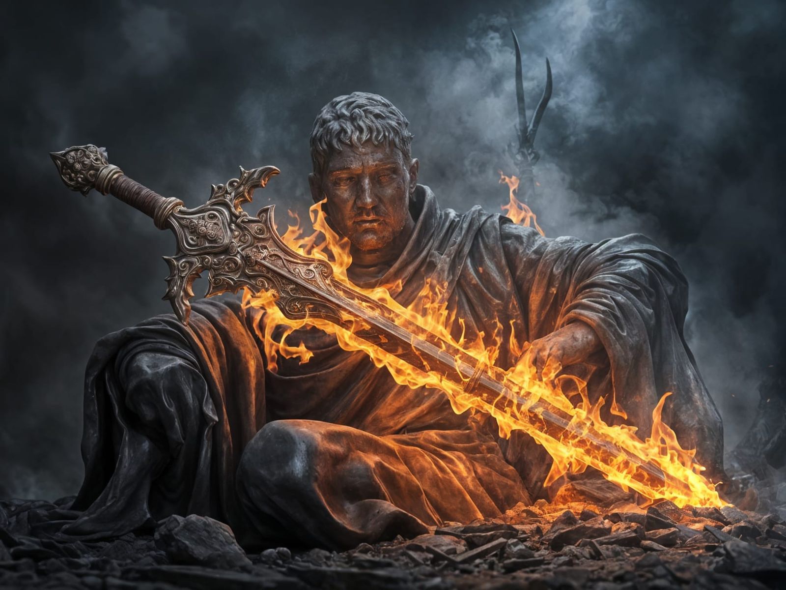 St. Bartholomew D. Cornelius Holds the Flame Steelonian  by @Captain Bonegrim