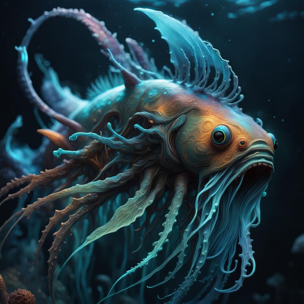 A New Deep Sea Creature. - AI Generated Artwork - NightCafe Creator