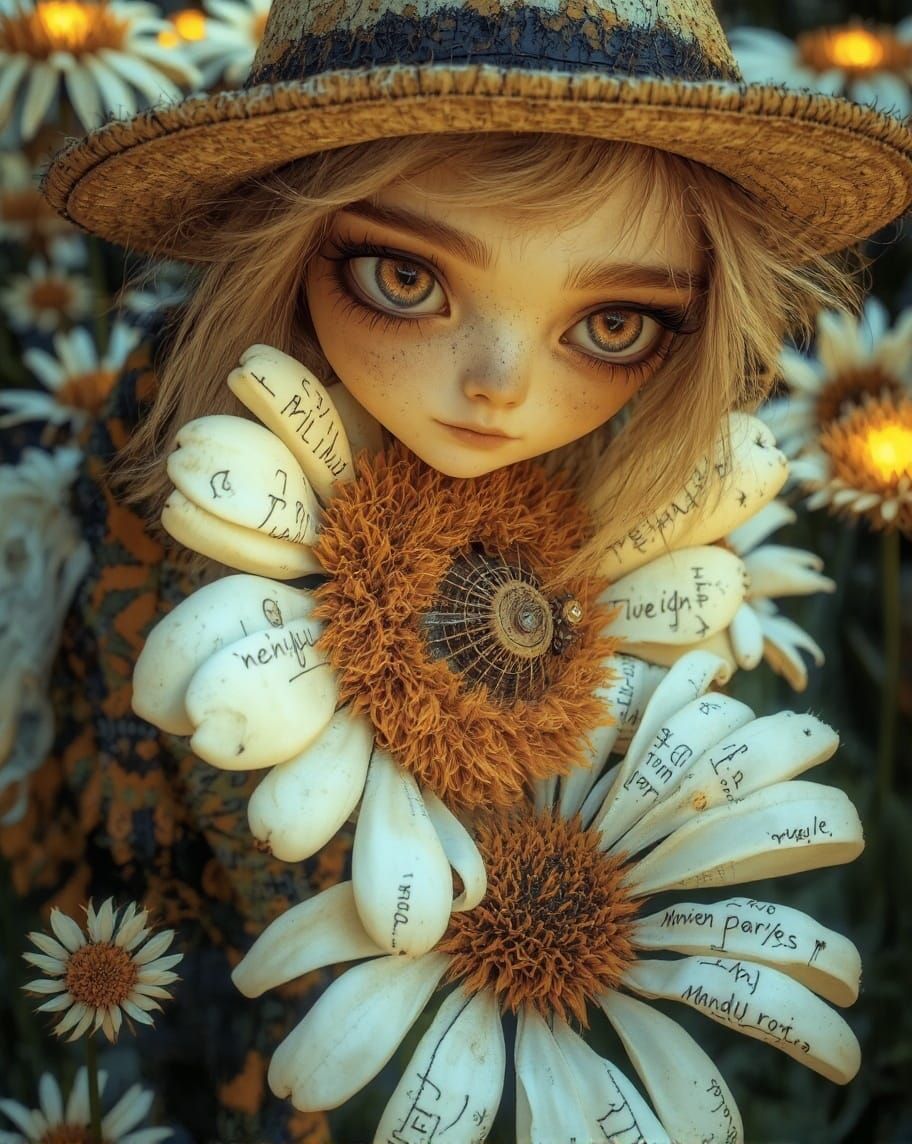 Tim Burton inspired: Doll & Flower