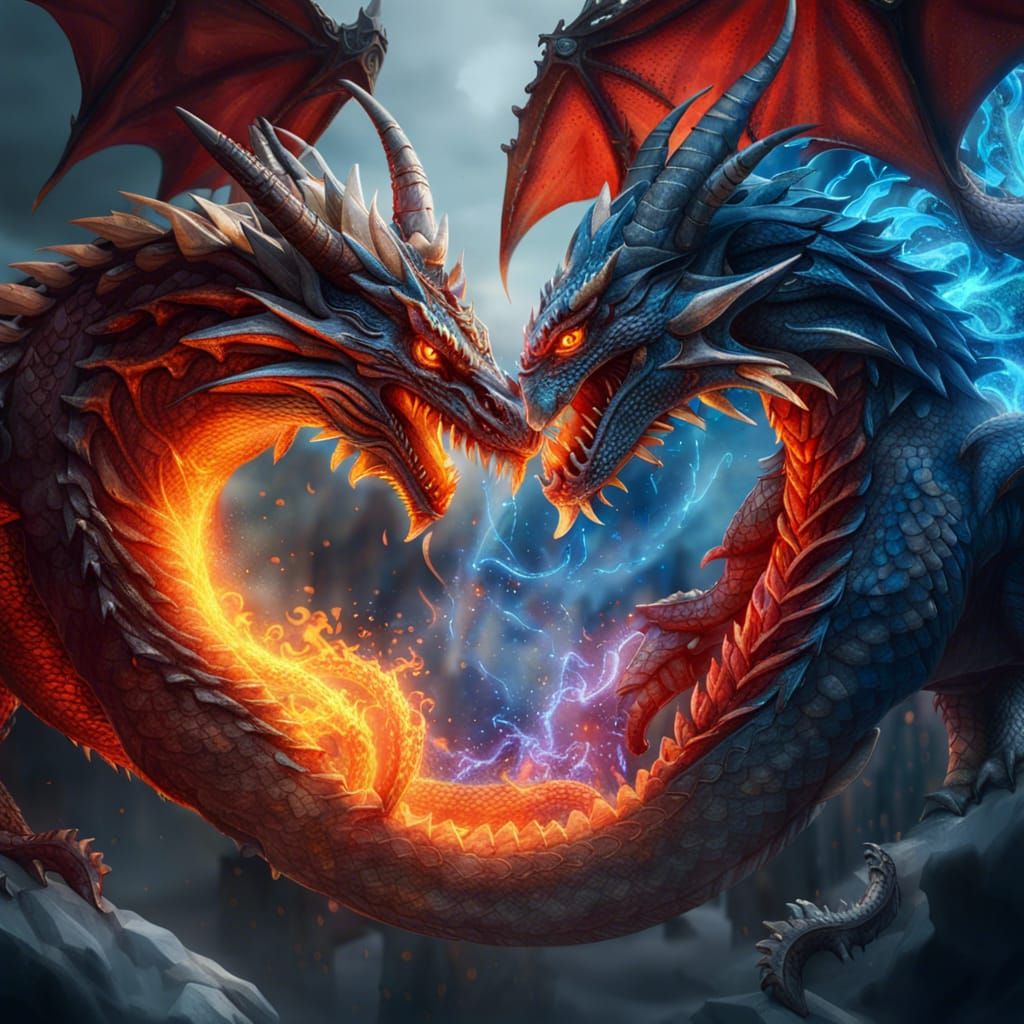 Fire & Ice - AI Generated Artwork - NightCafe Creator