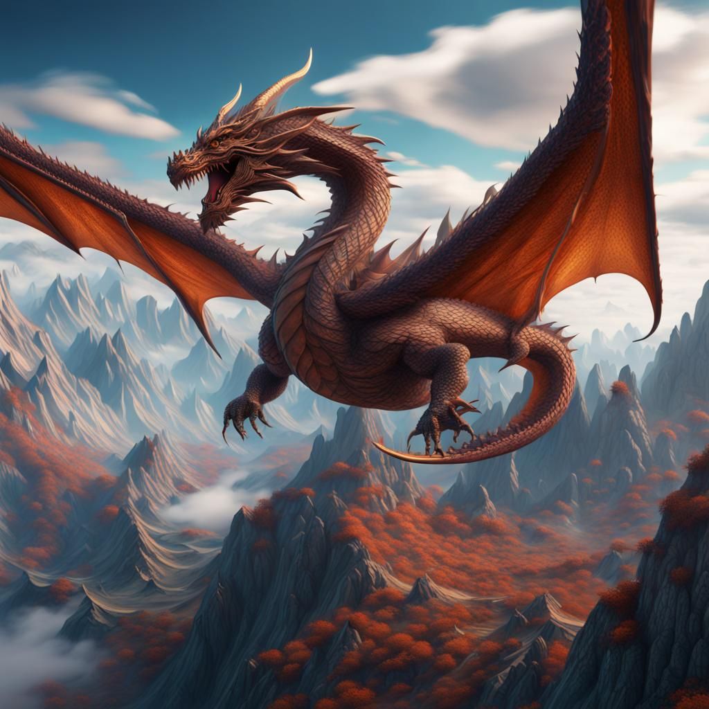 Another flying dragon - AI Generated Artwork - NightCafe Creator