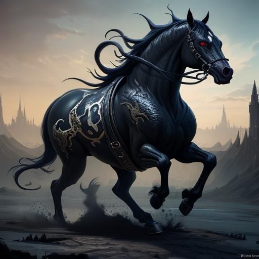 Venom Symbiote Horse - AI Generated Artwork - NightCafe Creator