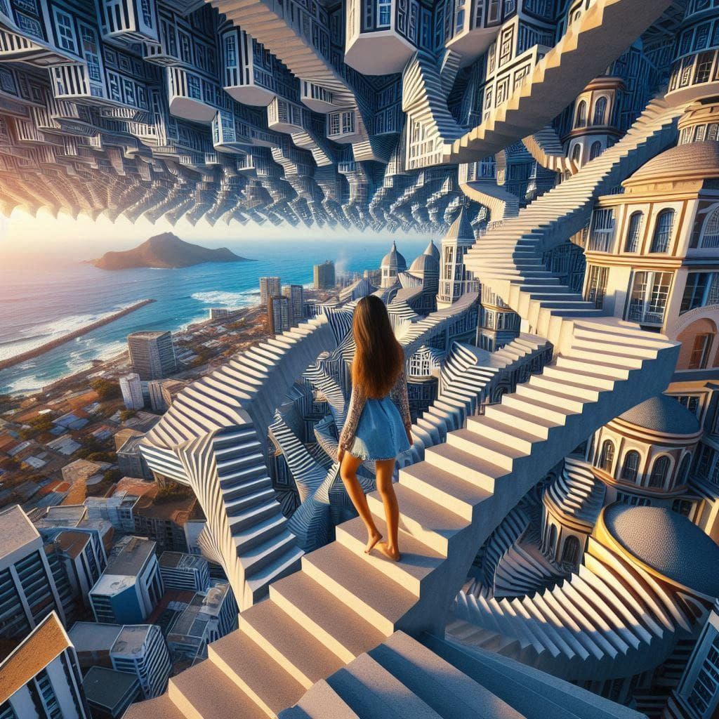 Cape Town in Escher style