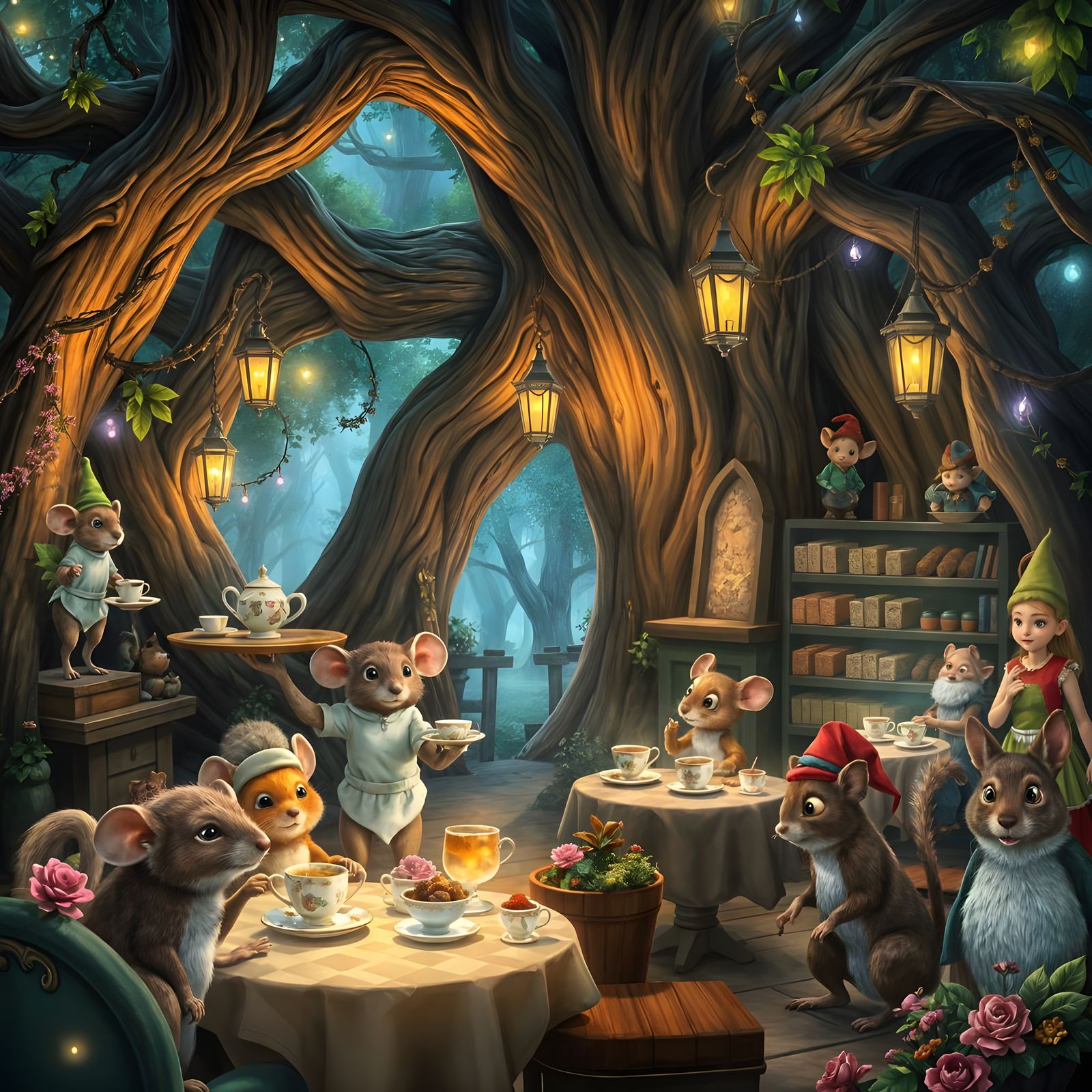 The little Cafe in the enchanted forest   by @Tolino
