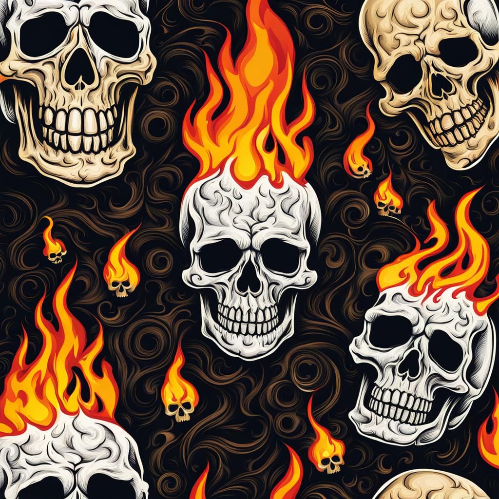Flaming Skulls 2