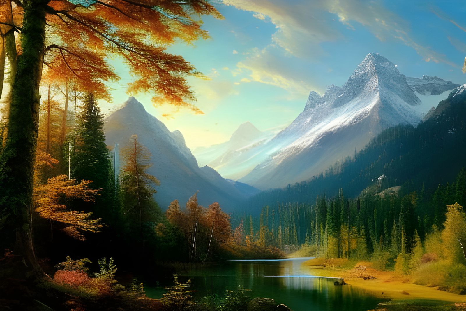 Mountain & Forest - AI Generated Artwork - NightCafe Creator