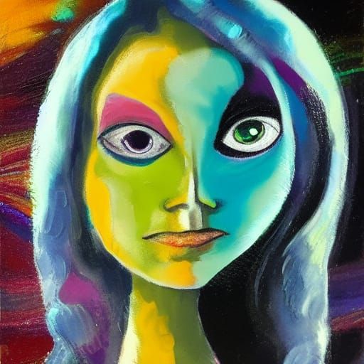 An alien woman in the style of Michael Creese - AI Generated Artwork ...