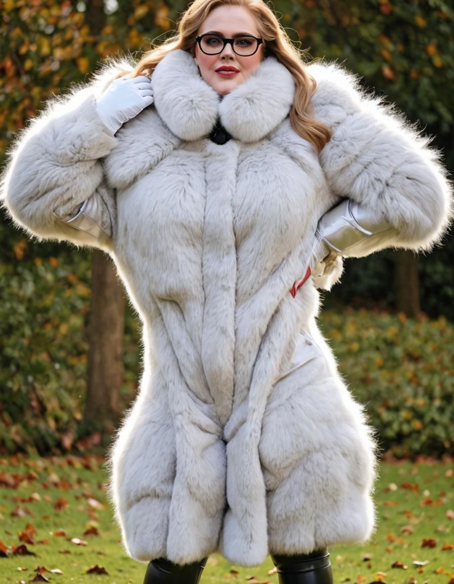 Curvy Adele in thick fur coat with huge collar - AI Generated Artwork -  NightCafe Creator