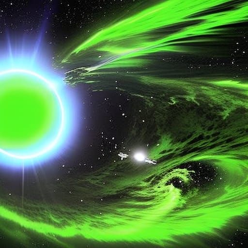 Black hole / Green sun