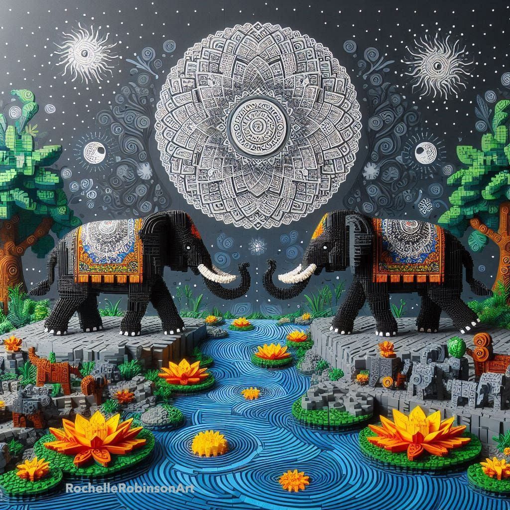 Two Elephants At Midnight