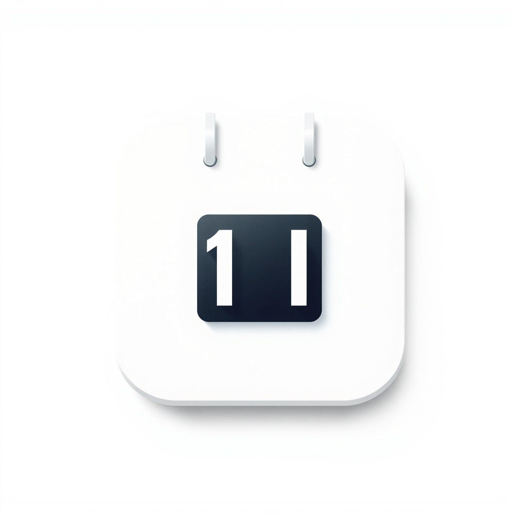 Illustrate a minimalist calendar icon with simple lines and ...