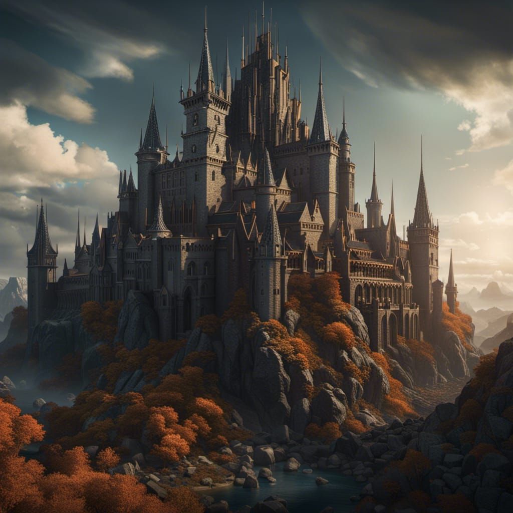 Sauron castle, 8k resolution concept art detailed matte painting ...