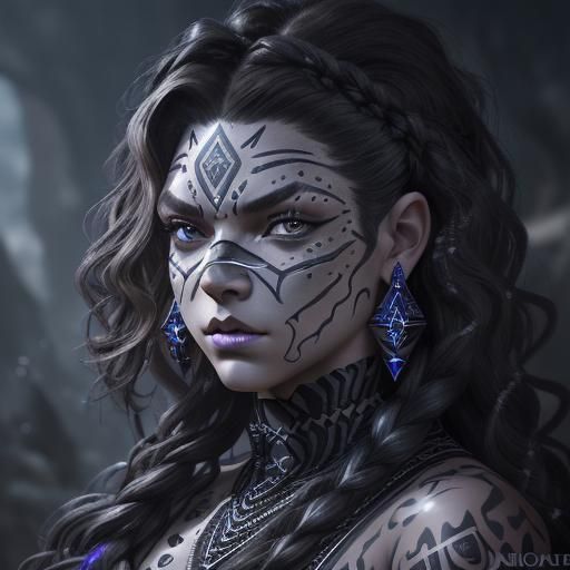 camren bicondova with long curly brown braided hair as the indigo black ...