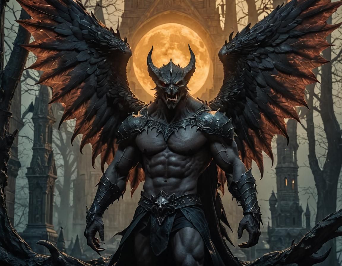 a eerie muscular vampire gargoyle beast with a mix of a vulture demon eagle. sinister art style by Greg Rutkowski