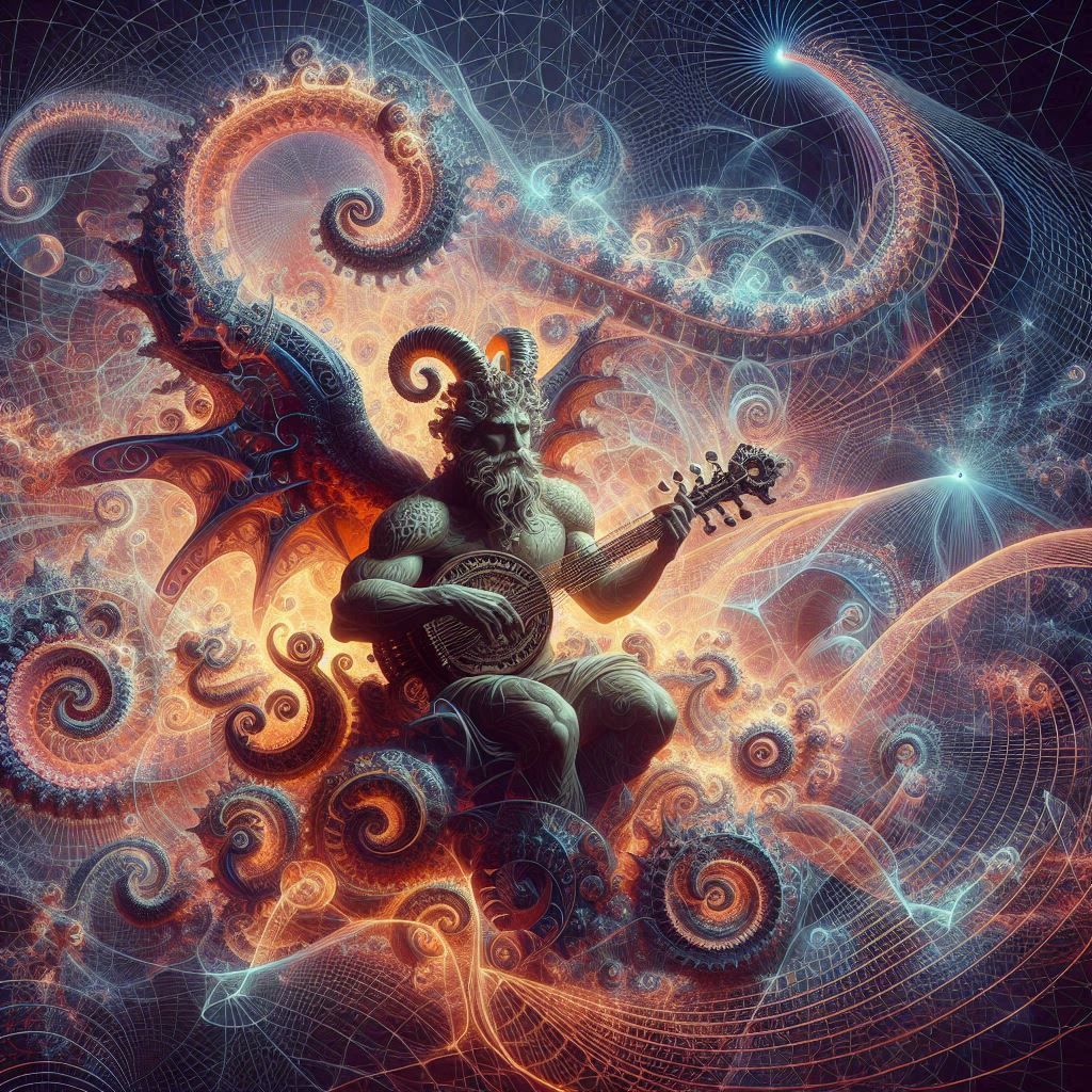 Satyr playing sitar