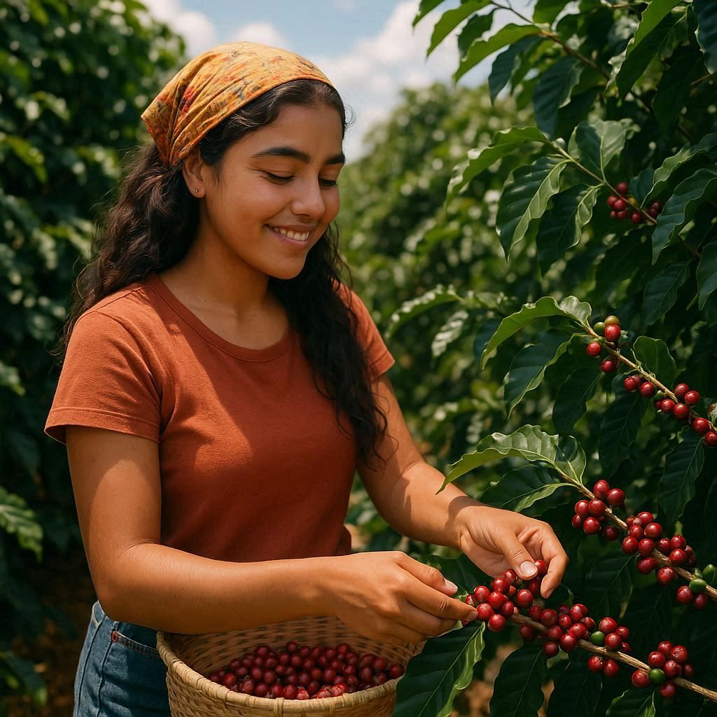 Picking coffee in Brazil