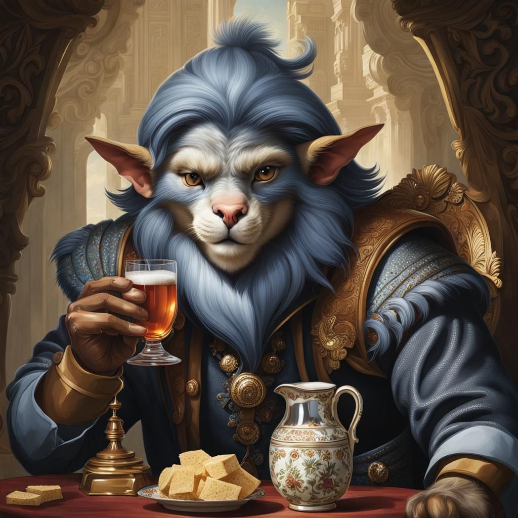 Sophisticated, meticulous detail, confident smirk