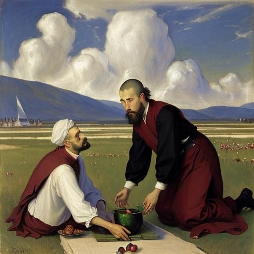 Cherries, monks and clouds
Cherries by Mikhail Nesterov and ...