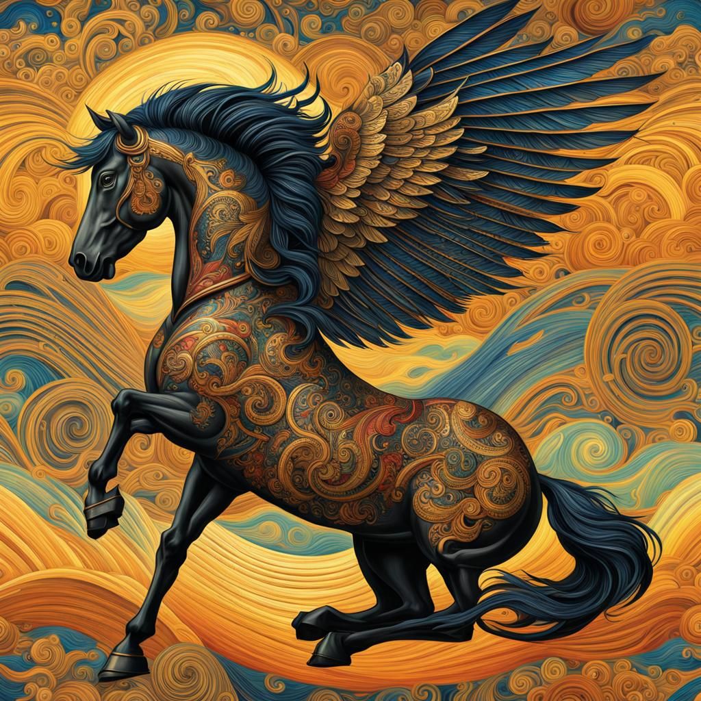 Tattooed stallion  by @Pointillism Penguin