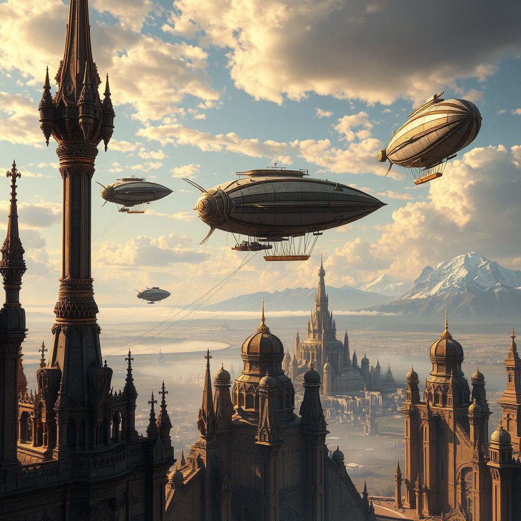 Majestic Metropolis of Ancient Tartaria in Splash Art Style