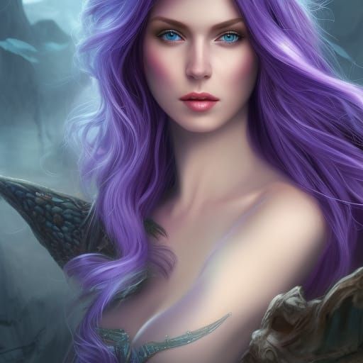 The woman with the purple hair