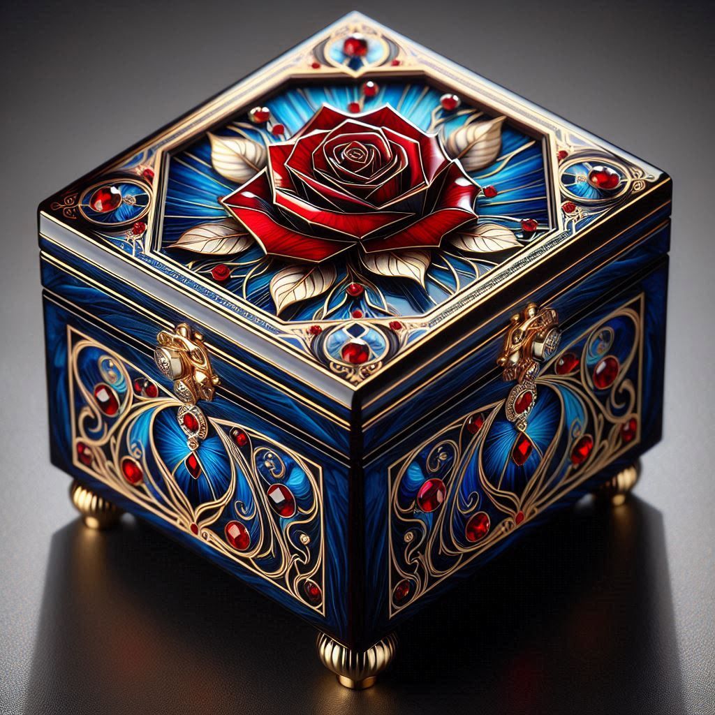 Decorative Music Box Red Rose 4
