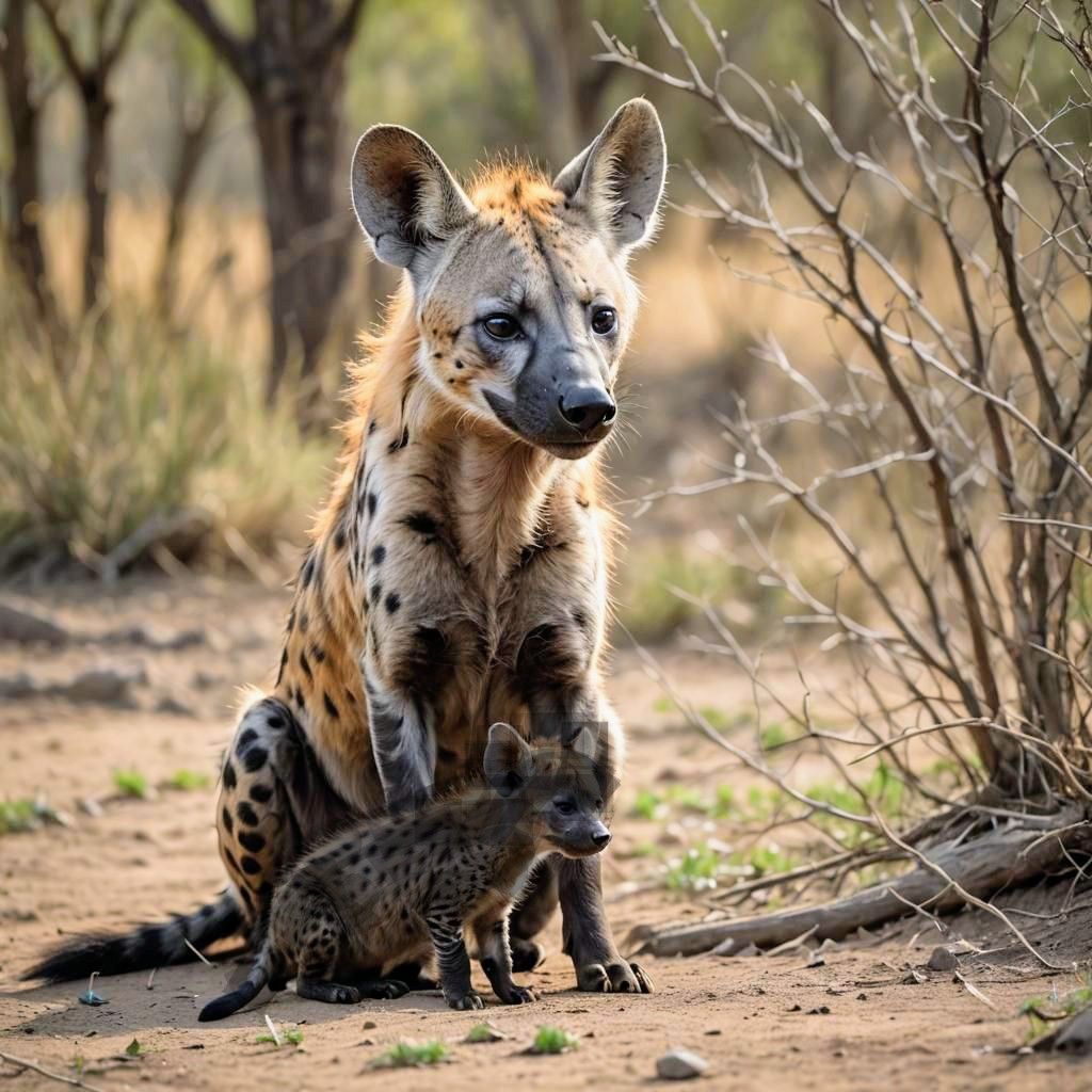 Mother haena with pup