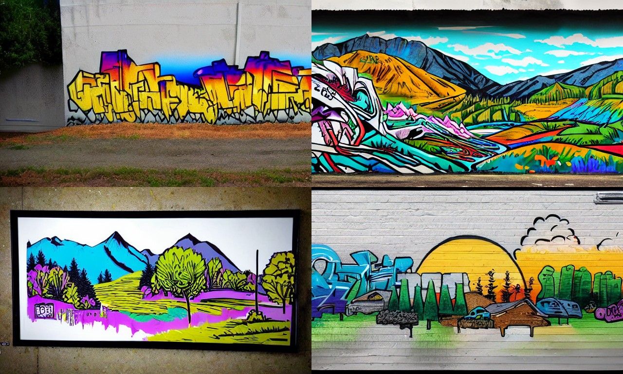 Landscape in the style of Graffiti