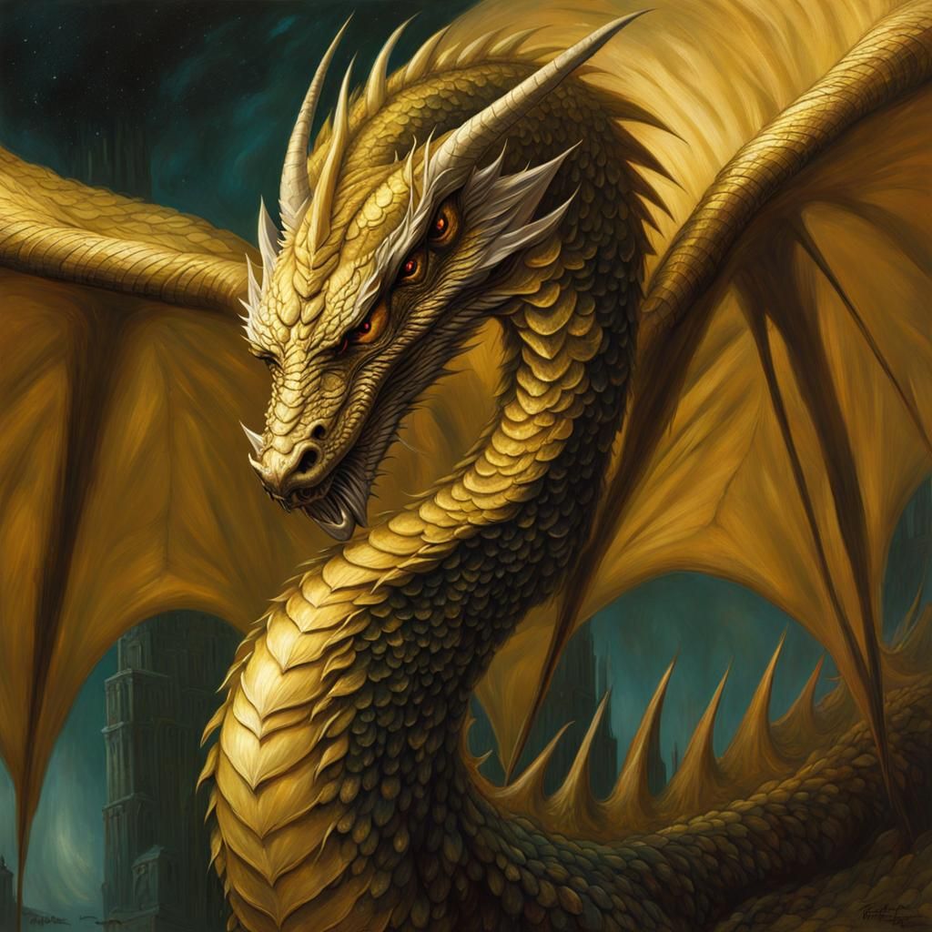 Golden Wyvern - AI Generated Artwork - NightCafe Creator