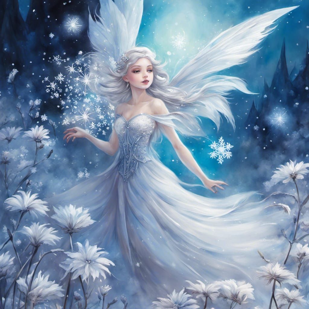 Snow Fairy - AI Generated Artwork - NightCafe Creator