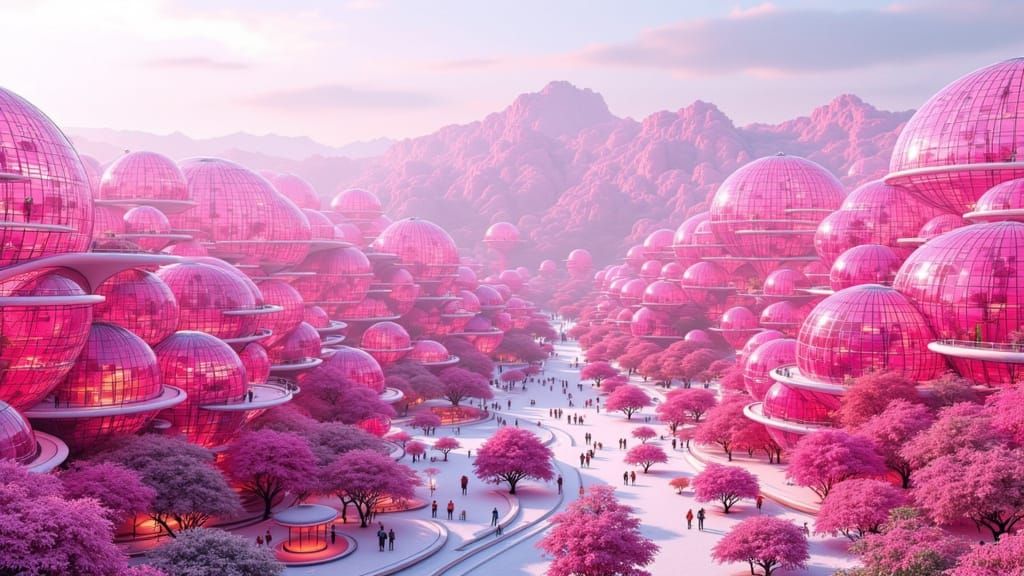 Pink Houses (AccuTecture LoRA)