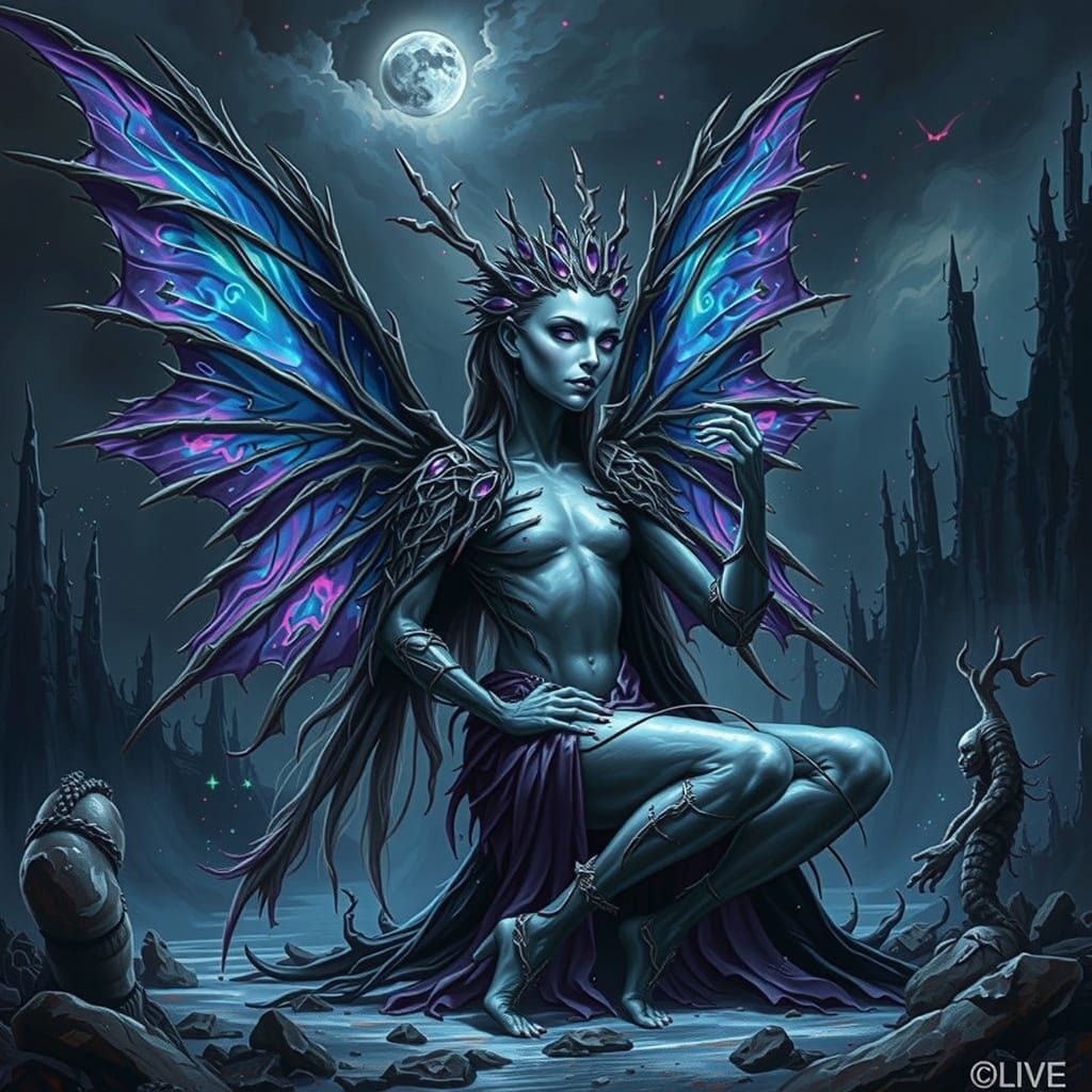 Ethereal Dragon Fairy Queen in Stormy Twilight