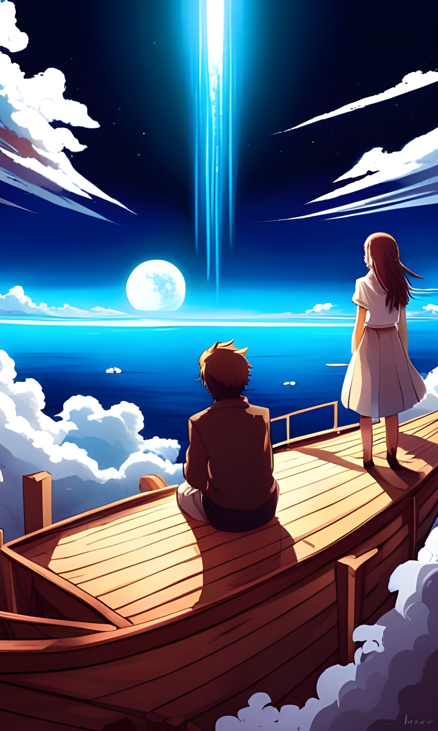 portada de libro con estilo ghibli, cielo azul de dia con nu...