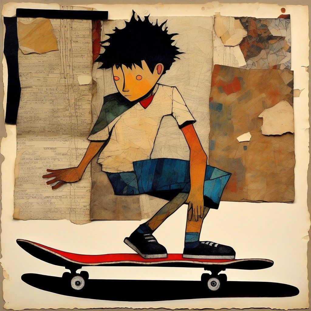 Boy skateboarding.
